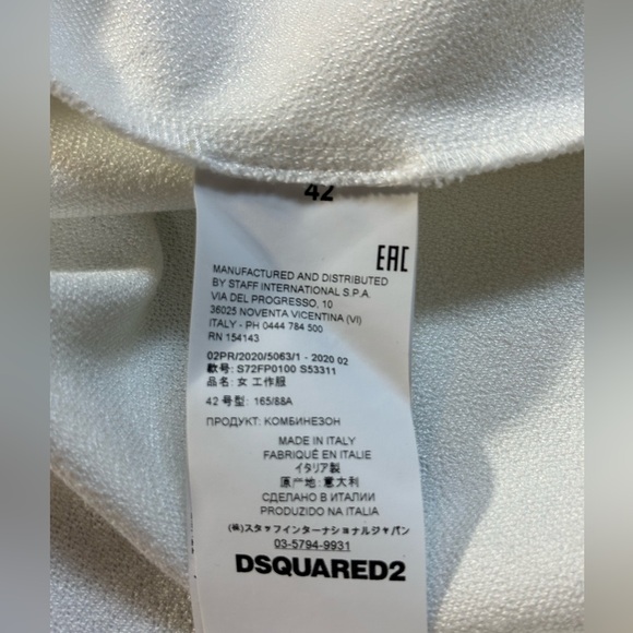 Dsquared2 White Stirrup Snow one Piece Ski Suit NWT - Picture 9 of 10